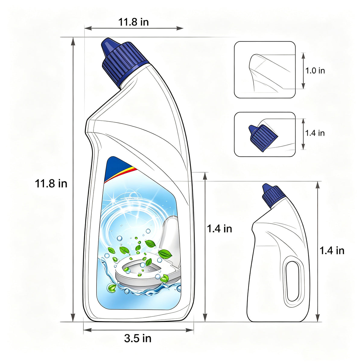 Powerful Toilet Bowl Cleaner for Limescale, Urine Stain and Odor Removal