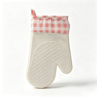 Heat‑Resistant Oven Mitts, Thickened Cotton Silicone Non‑Slip Gloves for Baking