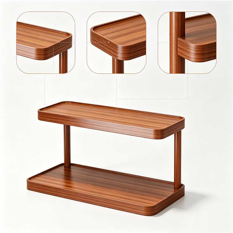 Bohemian‑Style Wooden Wall‑Mounted Display Shelf with Rattan Weave