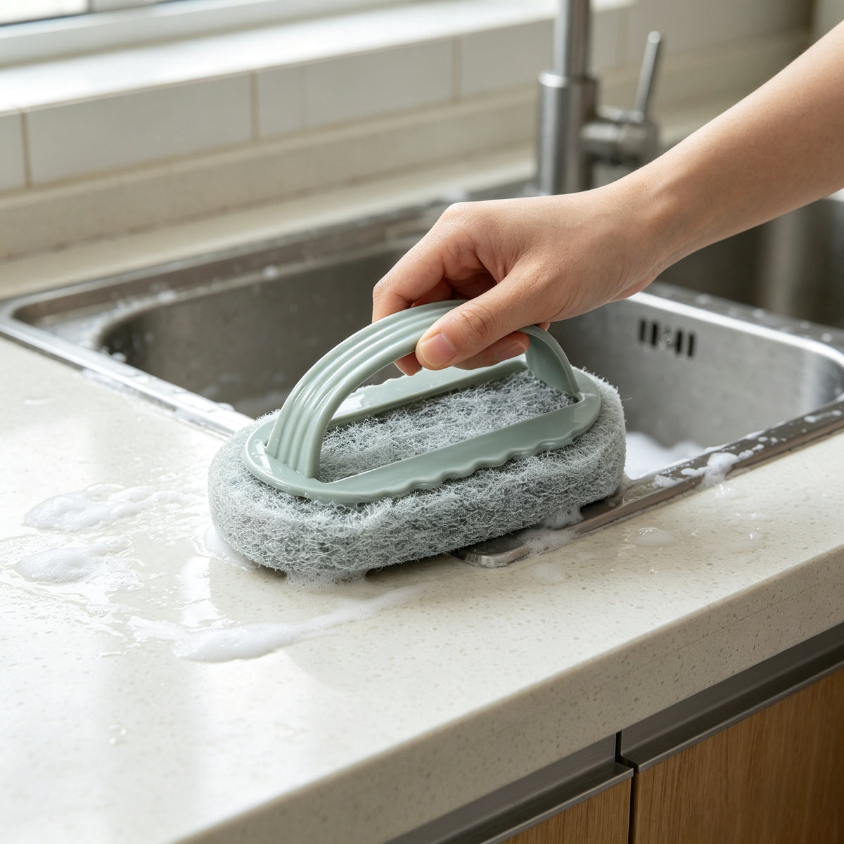 Multi‑Purpose Household Scrub Brush for Kitchen and Bathroom Surfaces
