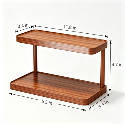Bohemian‑Style Wooden Wall‑Mounted Display Shelf with Rattan Weave