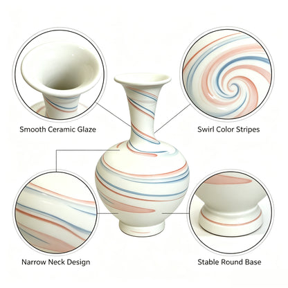 Mini Ceramic Vase, Desktop Flower Vase for Home Tabletop Decor
