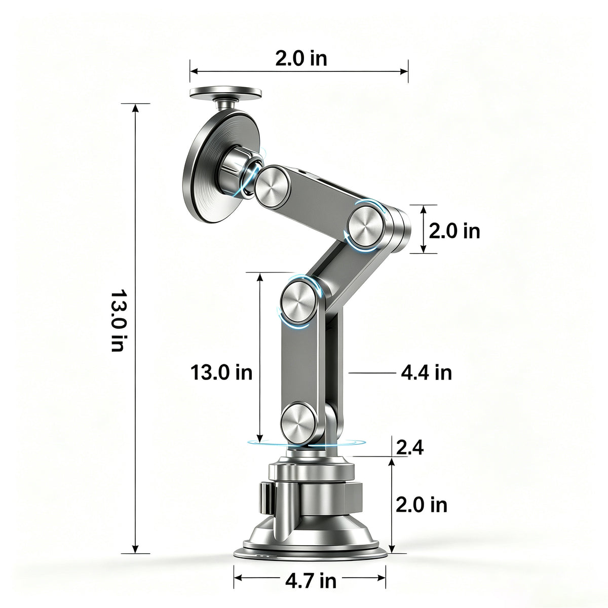 Multi‑Functional Foldable Suction Cup Magnetic Phone Mount for Car Navigation &amp; Live‑Streaming