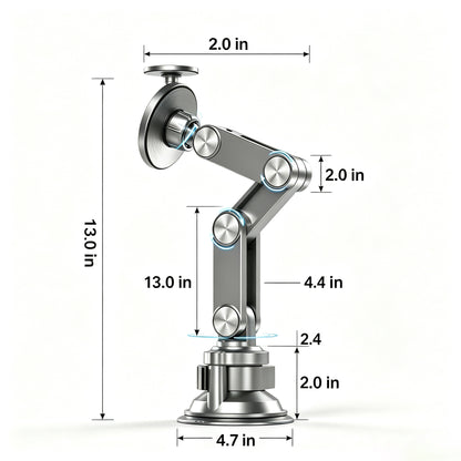 Multi‑Functional Foldable Suction Cup Magnetic Phone Mount for Car Navigation &amp; Live‑Streaming